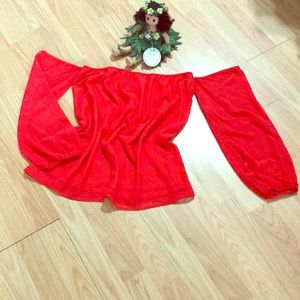 New. Off the shoulders red top